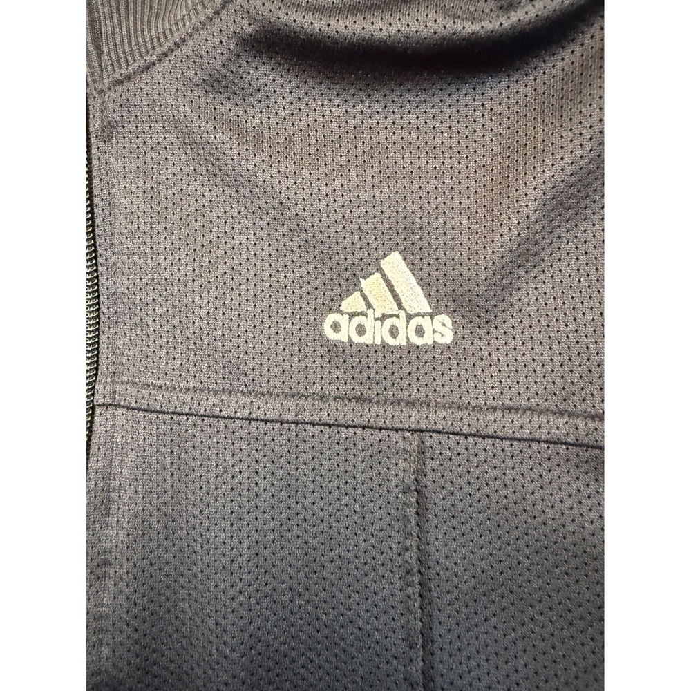 Adidas Track Jacket Black White Stripe Full Zip Mesh Logo 548447 Size L 1732 - Picture 8 of 8